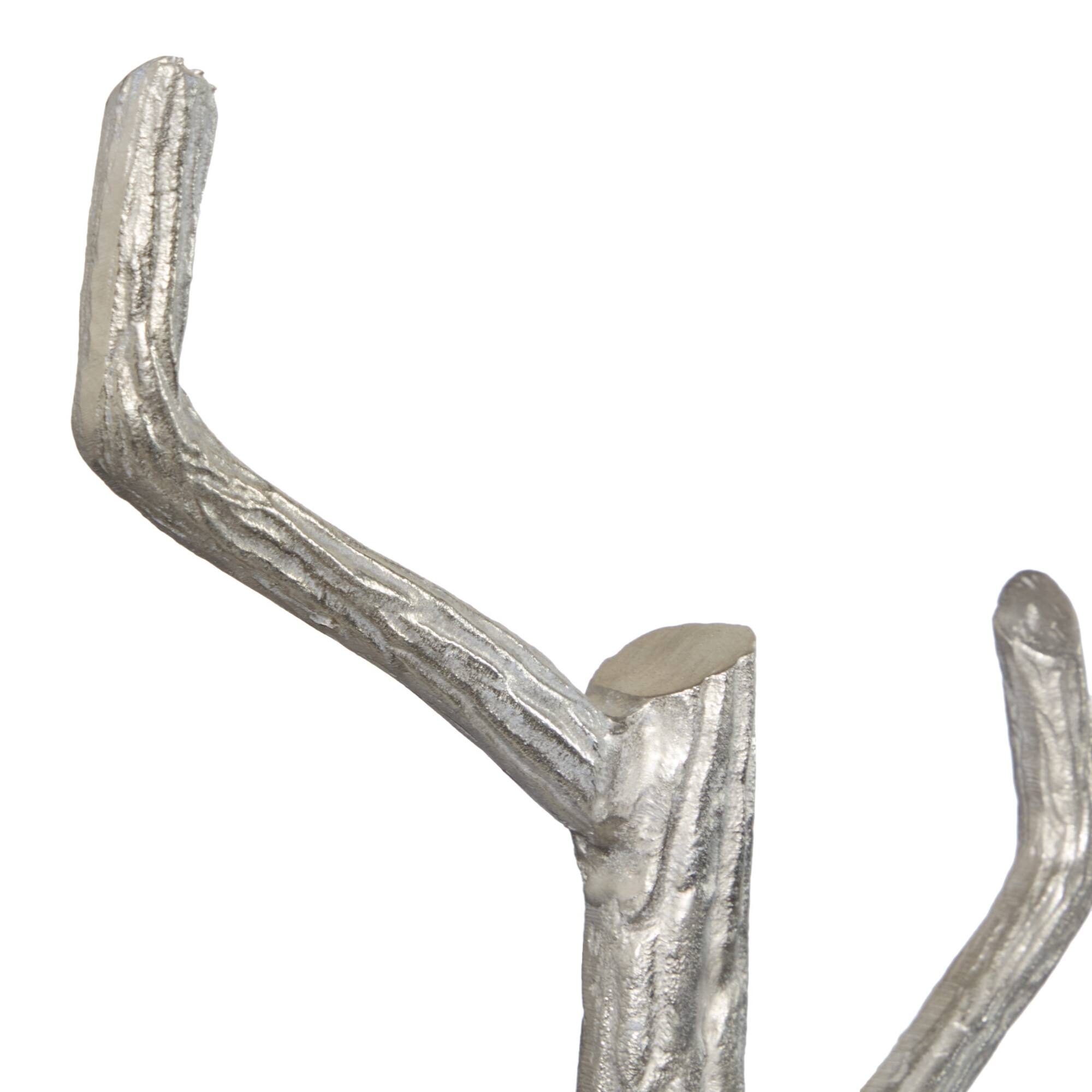 Silver Aluminum Eclectic Coat Rack, 71" x 17" x 17"
